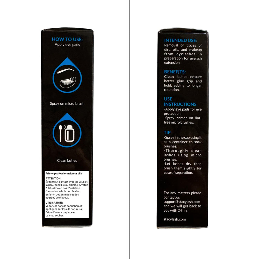STACY LASH eyelash primer close-up focusing on bond-boost pre-treatment.