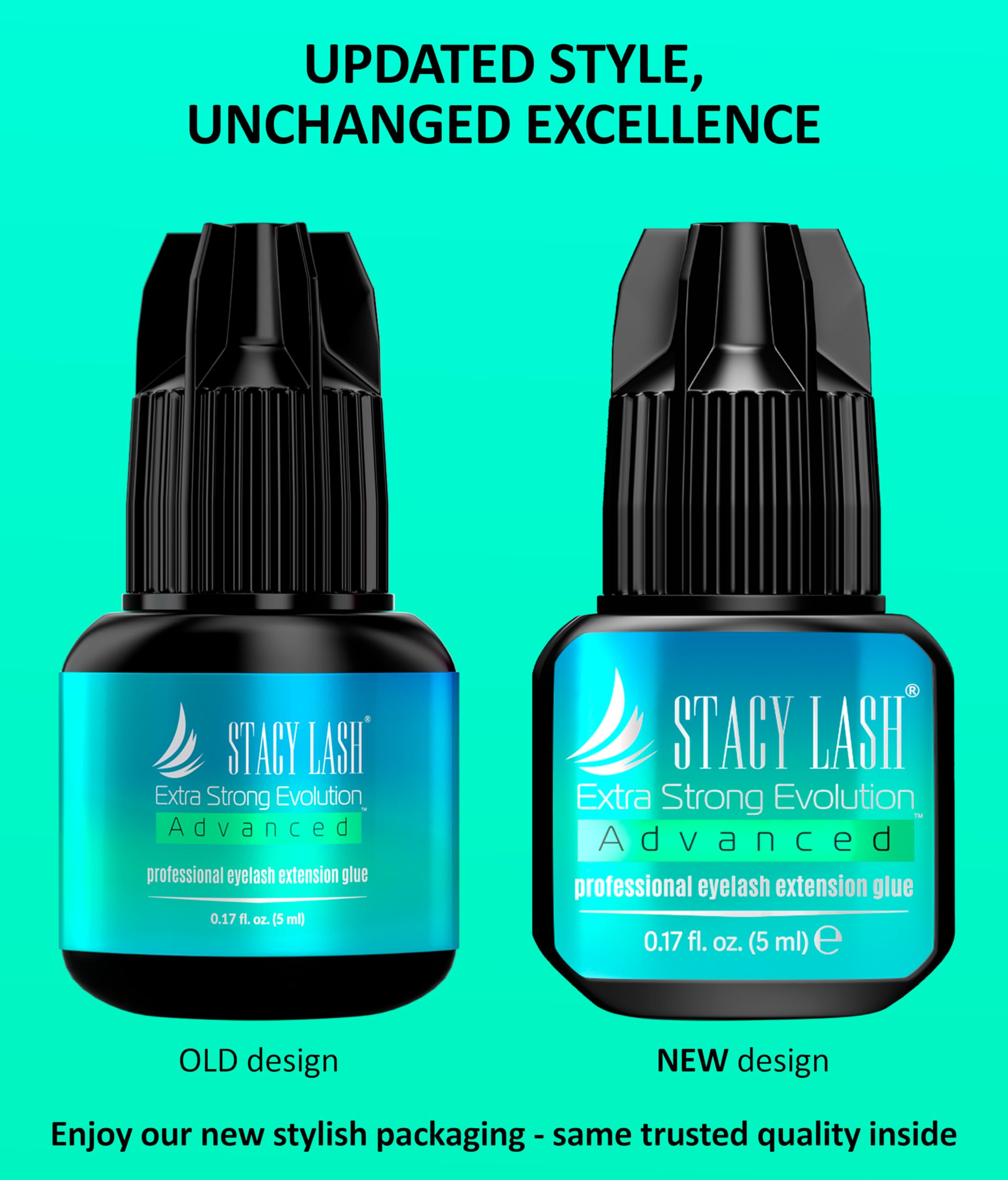 STACY LASH glue 1sec dry time enables quicker, precise lash application.