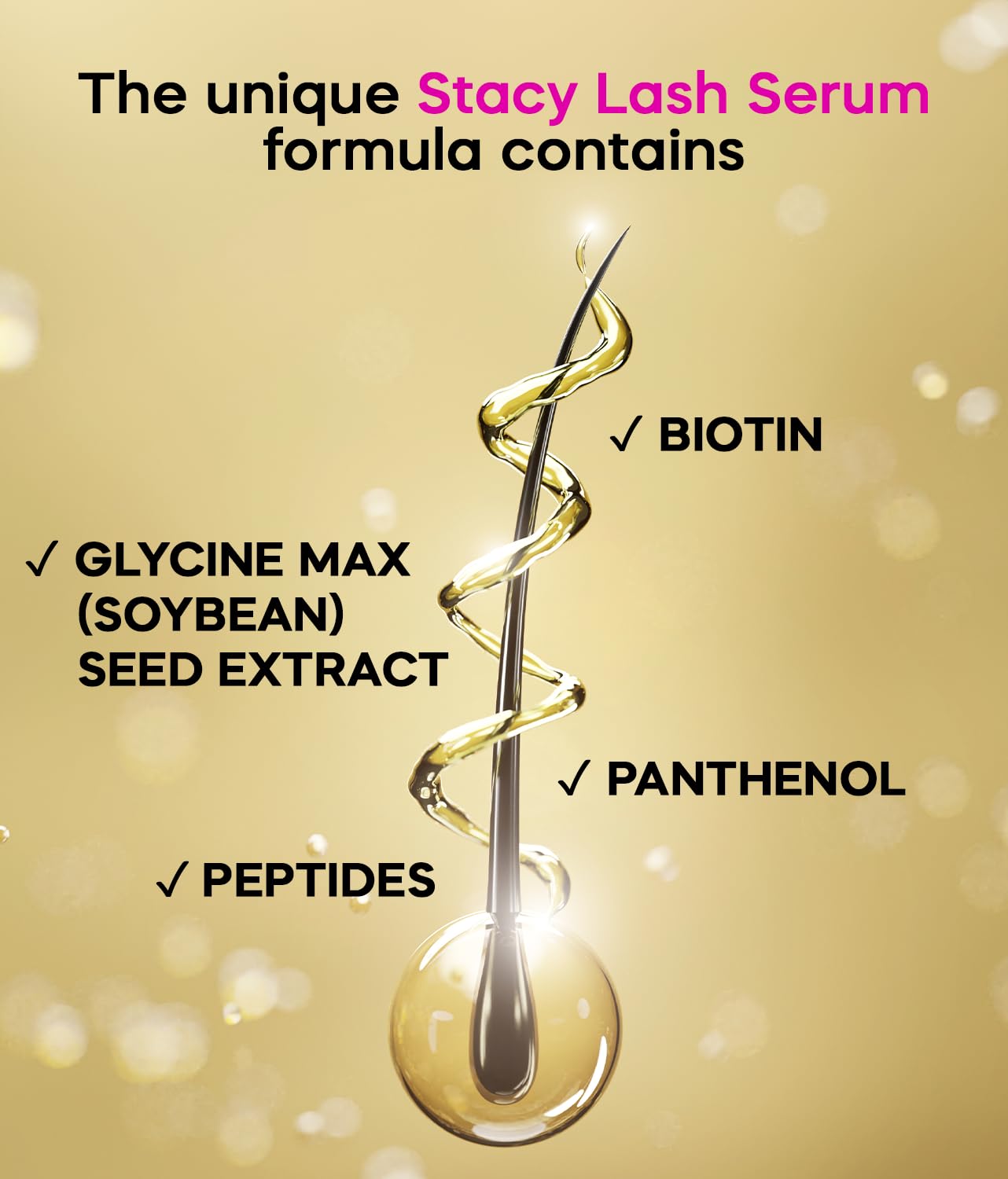Stacy Lash Growth Serum eyebrow enhancement illustrating natural brow thickening