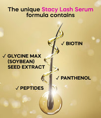 Stacy Lash Growth Serum eyebrow enhancement illustrating natural brow thickening