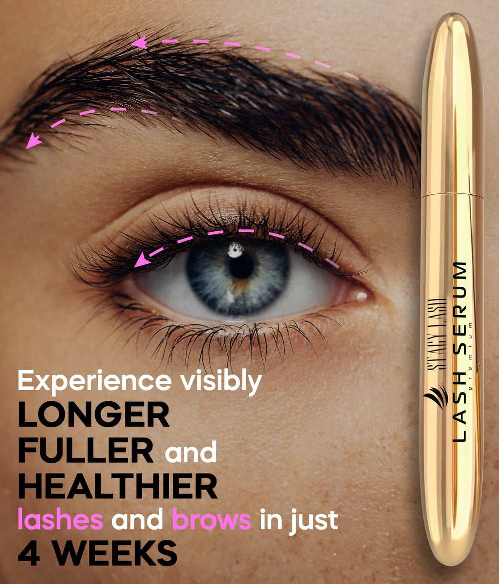 Stacy Lash Growth Serum oil-free texture shown for a non-greasy finish