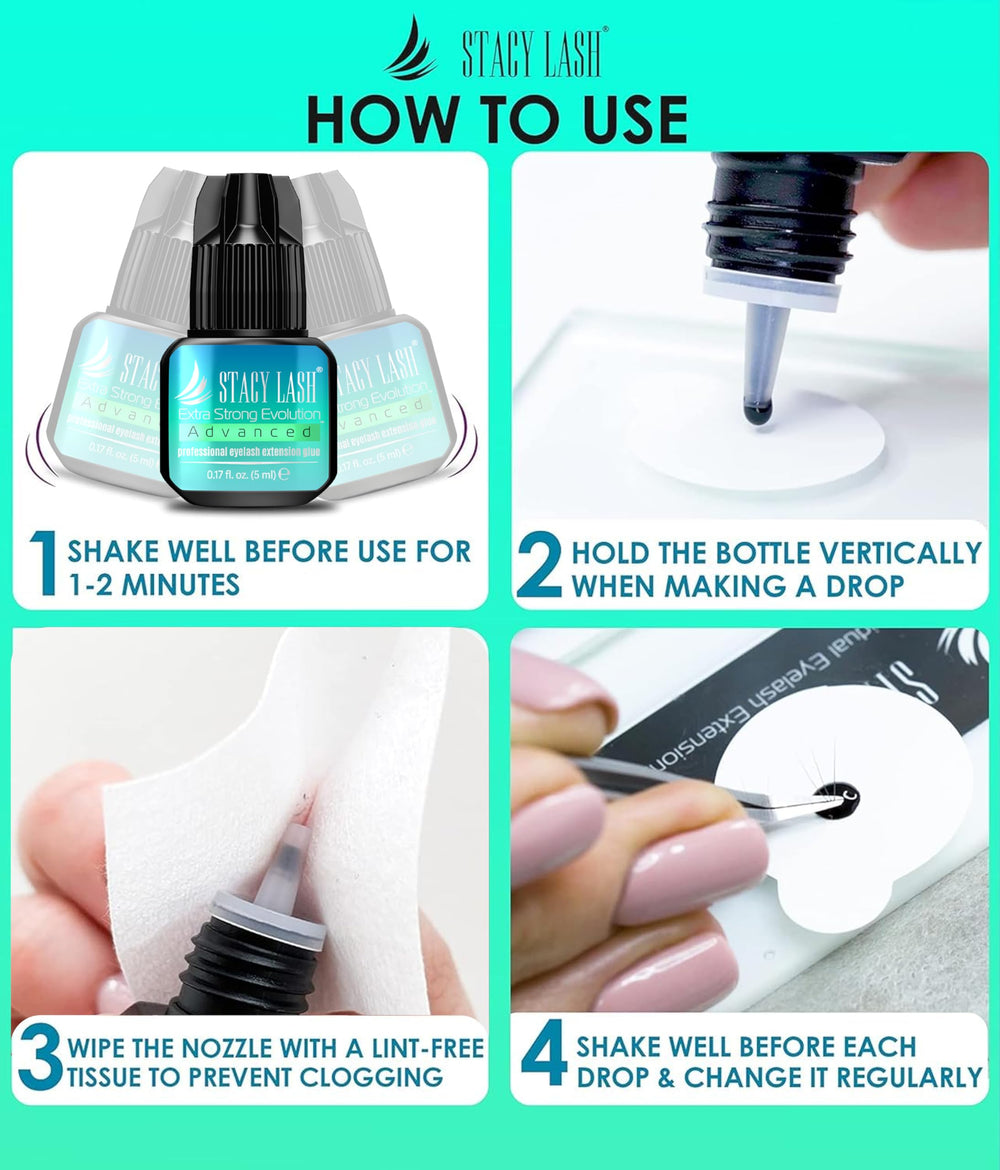 STACY LASH humidity-tolerant glue performs reliably across 30-75% RH environments.