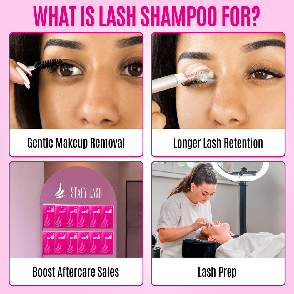 STACY LASH detailed contents of the lash shampoo kit
