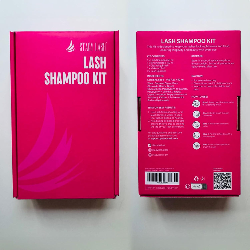 STACY LASH Lash Shampoo Kit, elimina máscara sin dañar las pestañas.