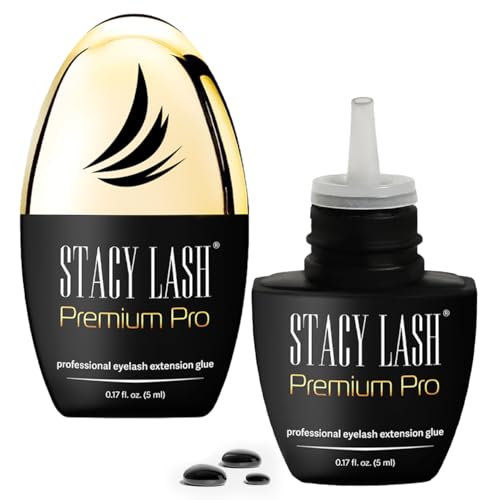 Stacy Lash Premium Pro glue bottle with luxe design for strong hold.