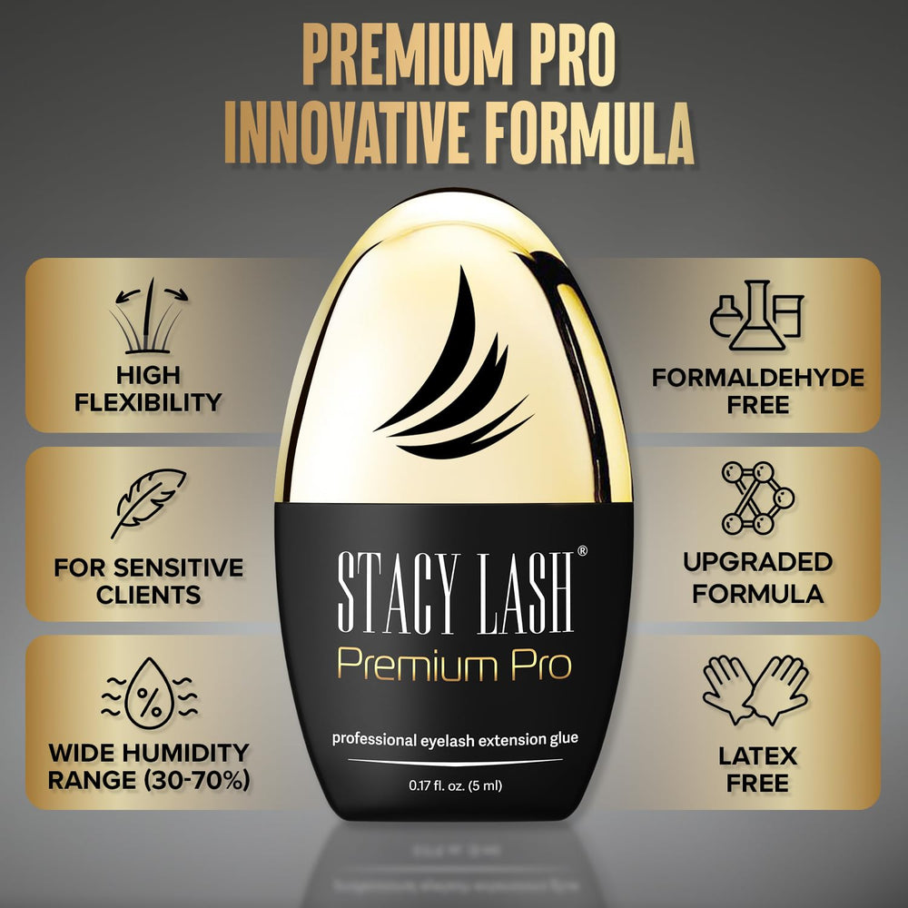 Stacy Lash Premium Pro humidity range label image shows versatile performance.
