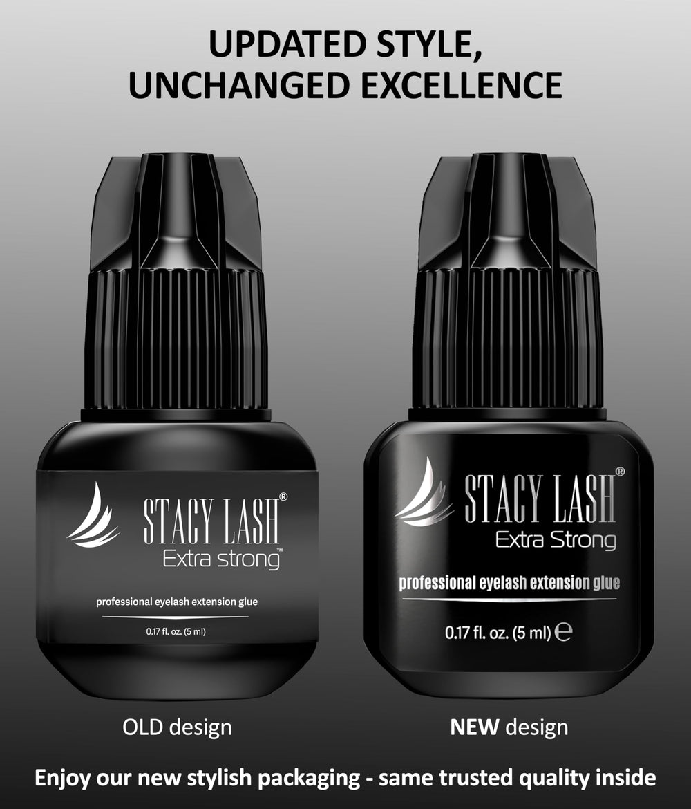STACY LASH sealed-packaging glue closeup preserves freshness for professionals.