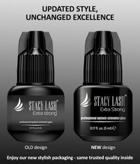 STACY LASH sealed-packaging glue closeup preserves freshness for professionals.