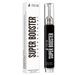 STACY LASH Super Booster bottle close-up showing fast lash bond support