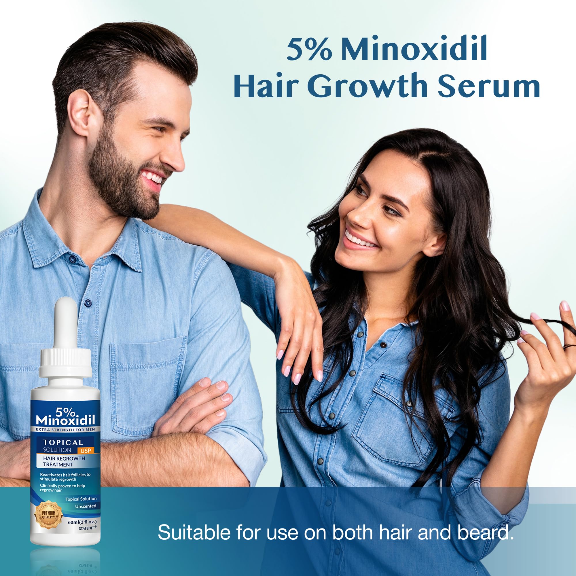 Stafenit three bottles packaging supports ongoing regrowth routine.