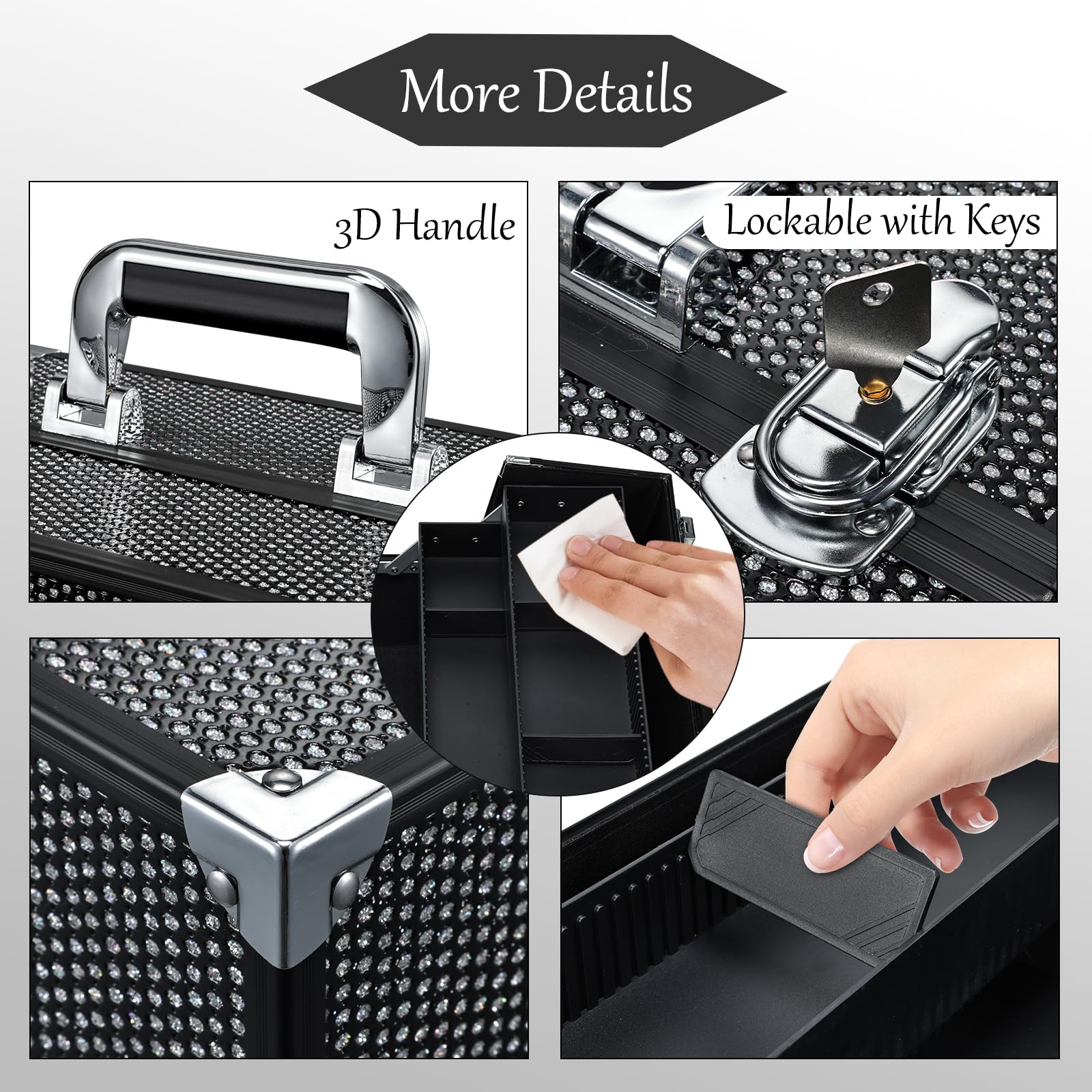 Stagiant large bottom storage holds tools and palettes for travel or daily use.