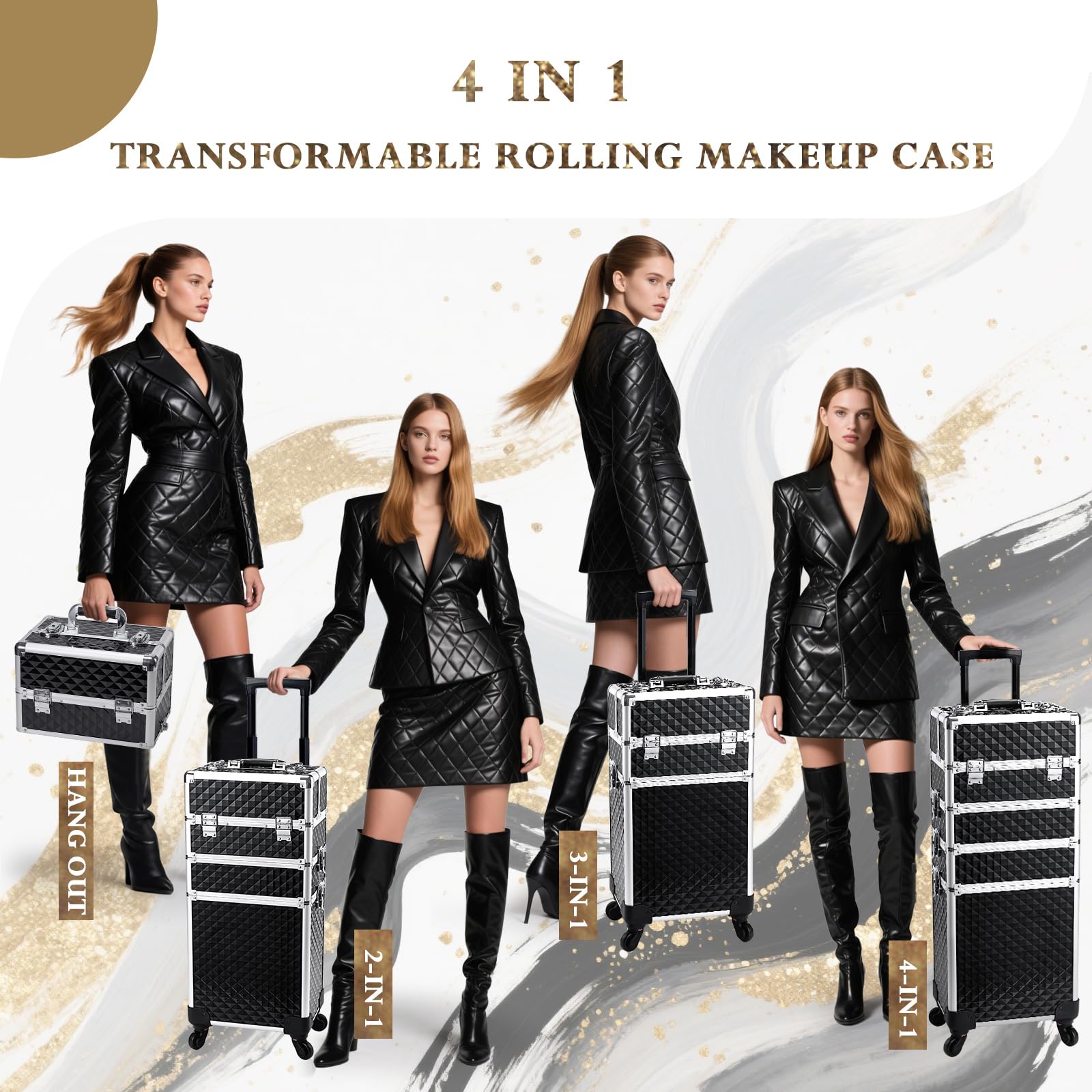 Stagiant makeup case interior drawers organized for compact storage and secure items.
