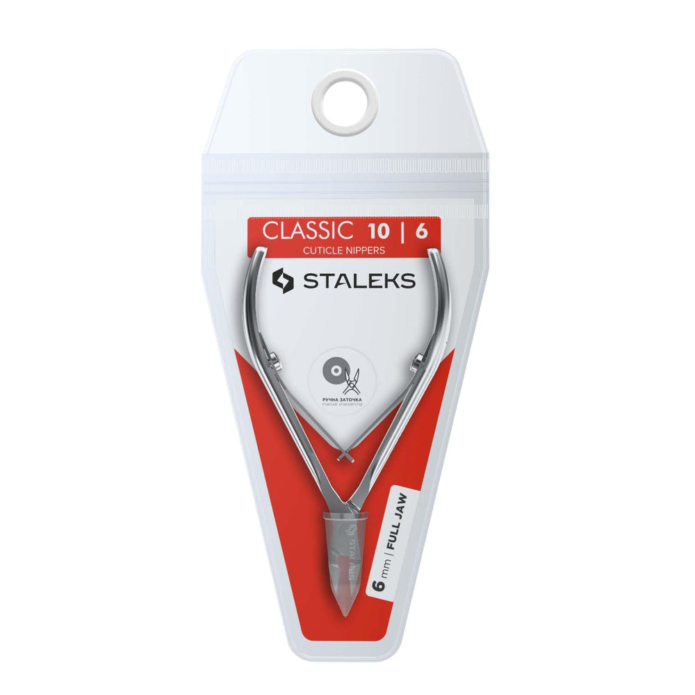 Staleks 8mm blade close-up showing sharp cutting edge for clean cuticle trim.