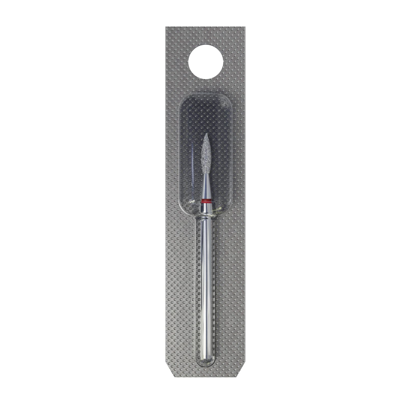 Staleks Pro Diamond drill bit in flame red ideal for cuticle shaping and safe surface prep.
