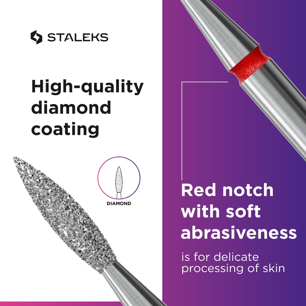 Staleks Pro sterilizable drill bit offers corrosion resistance for hygienic salon use.