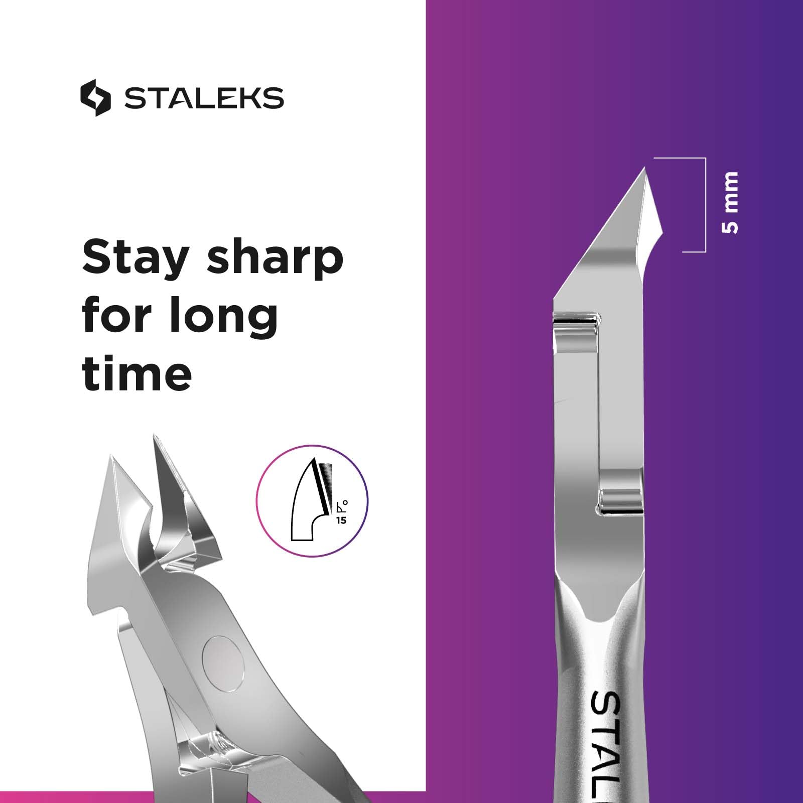 Staleks Pro SMART 30 cuticle nippers stainless steel construction supports sterilization