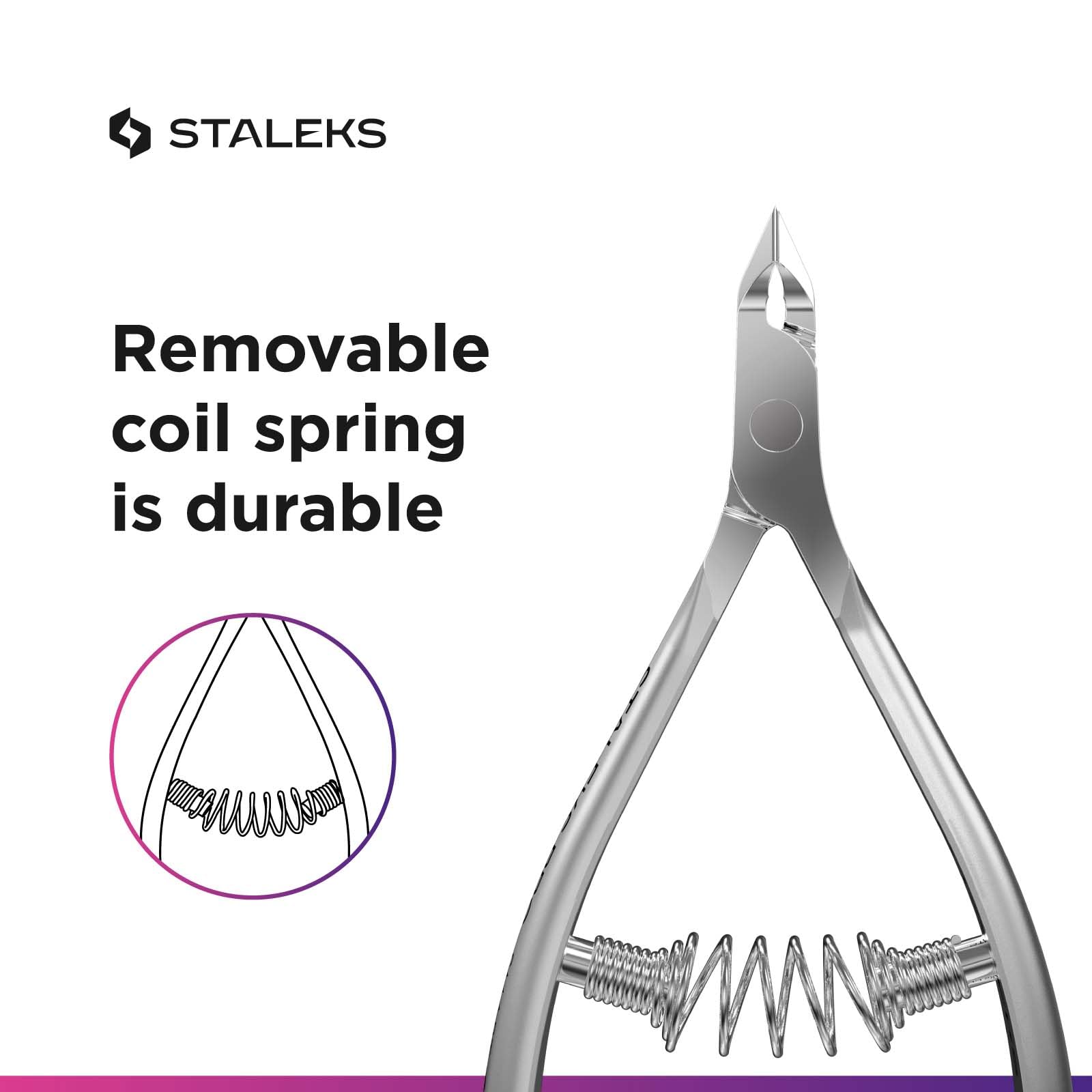 Staleks Pro SMART 30 cuticle nippers removable coil spring for smooth strokes