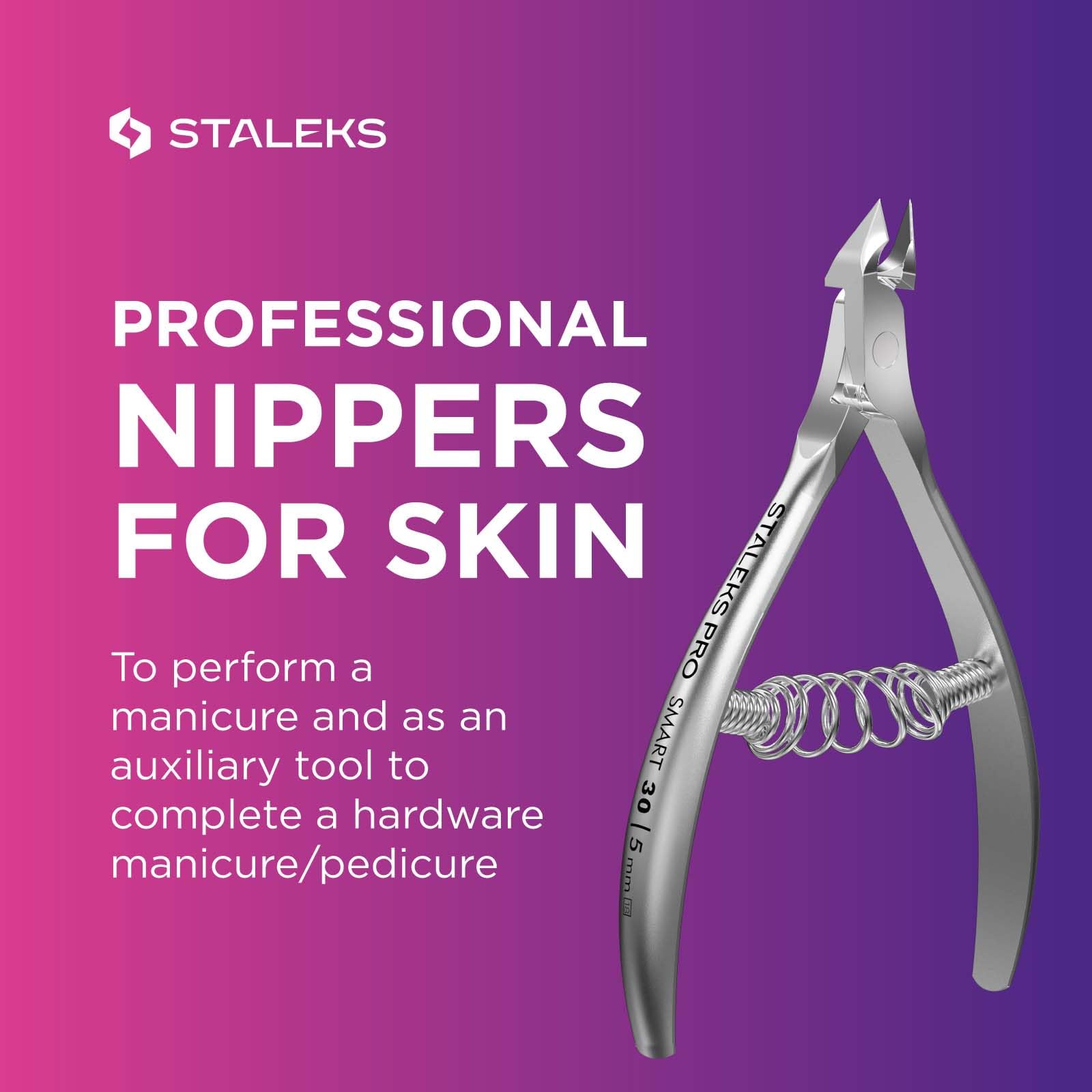 Staleks Pro SMART 30 cuticle nippers short handles provide ergonomic grip