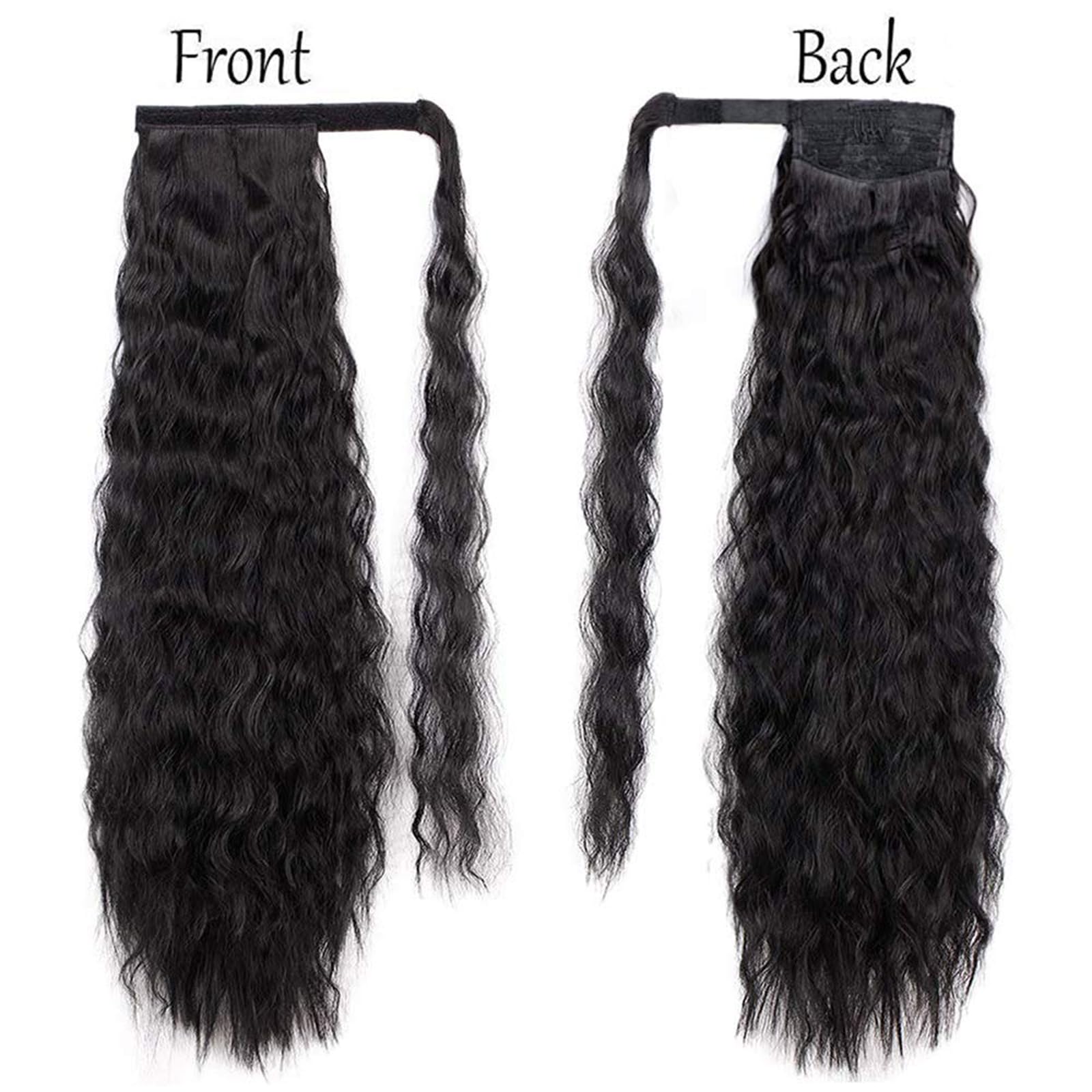 Stamped Glorious heat-resistant synthetic hair maintains shape during styling.
