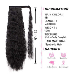 Stamped Glorious wraparound ponytail Velcro for fast, damage-free styling.