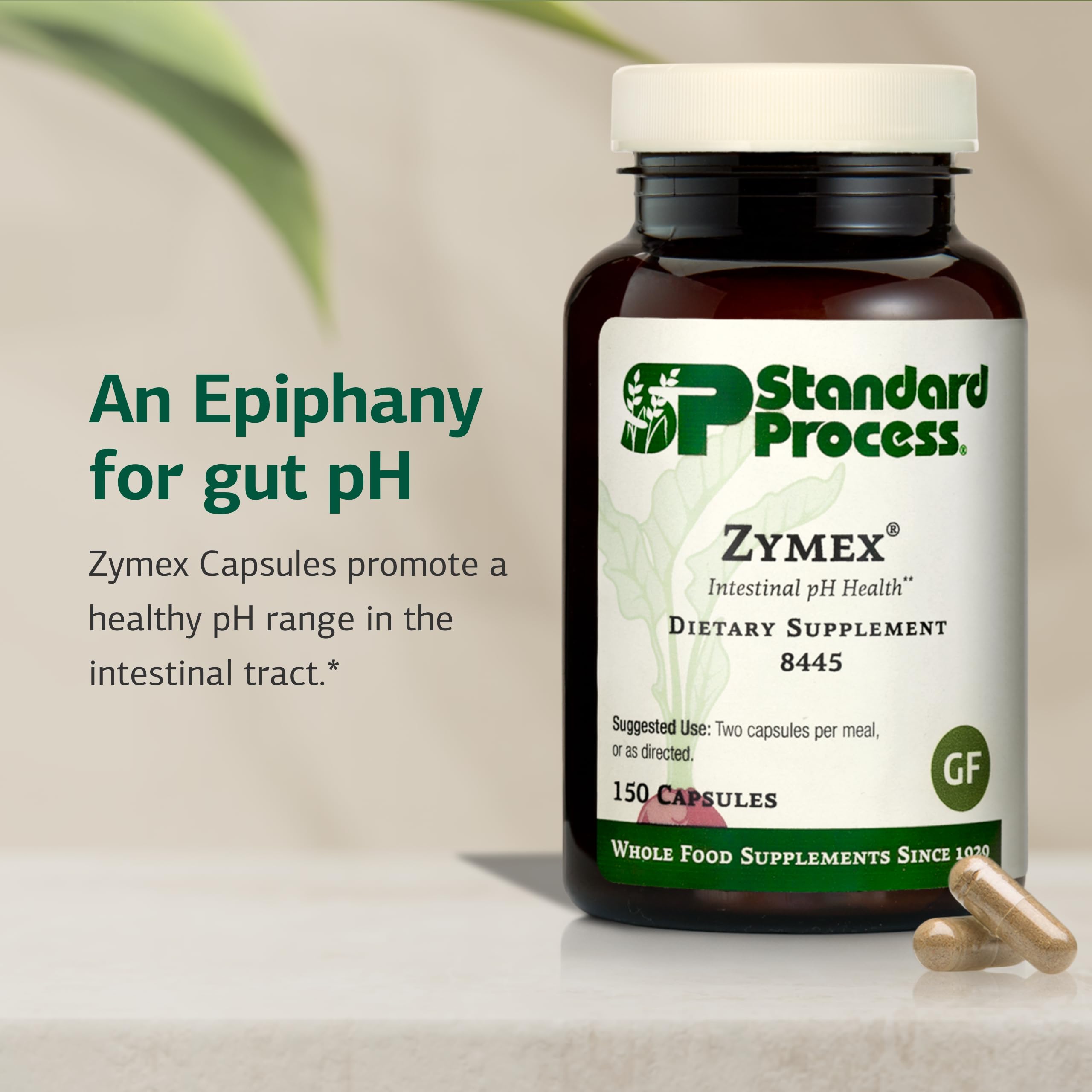 Standard Process Zymex bottle pour demonstrates easy, convenient daily intake option.