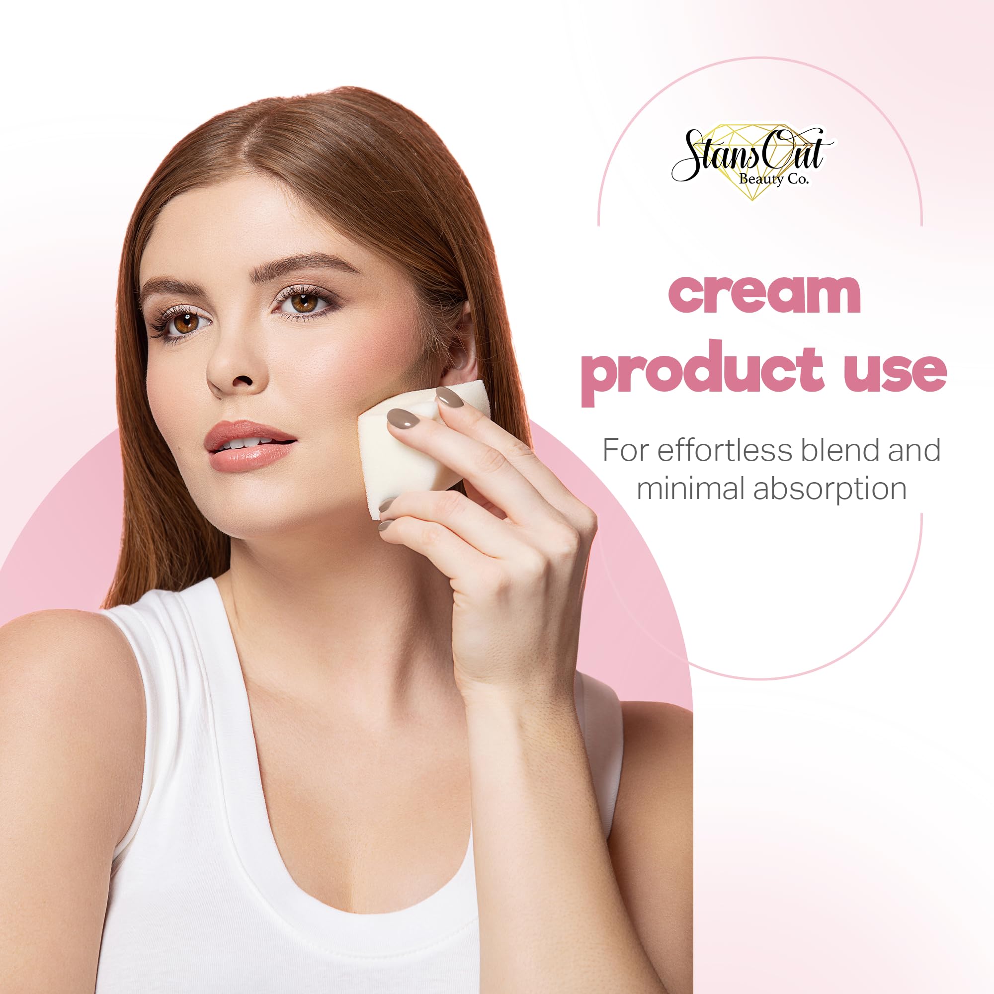 StansOut Memory Foam Makeup Sponge demonstrates airbrush finish in a quick demo.