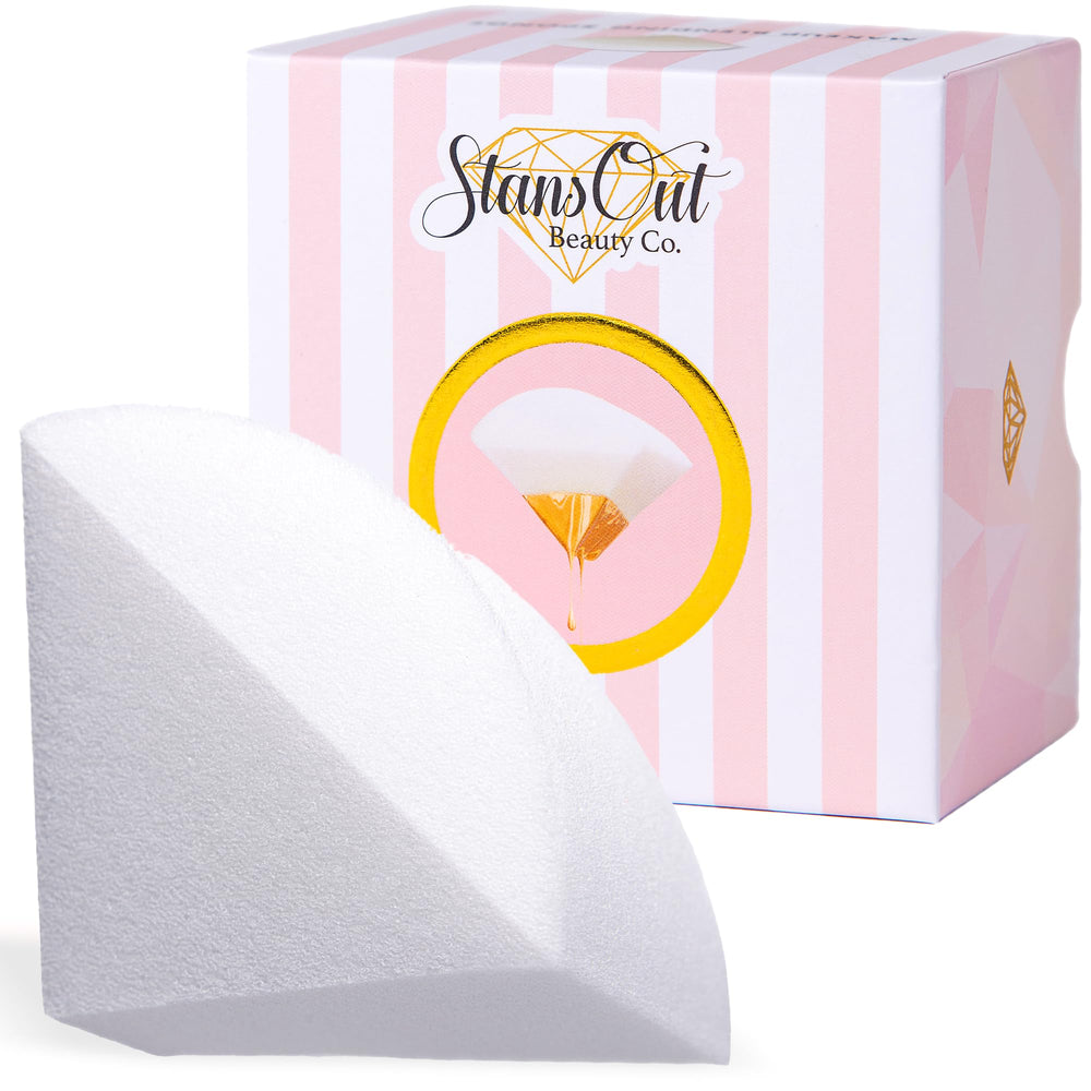 StansOut Memory Foam Makeup Sponge used with primer and concealer for seamless base.