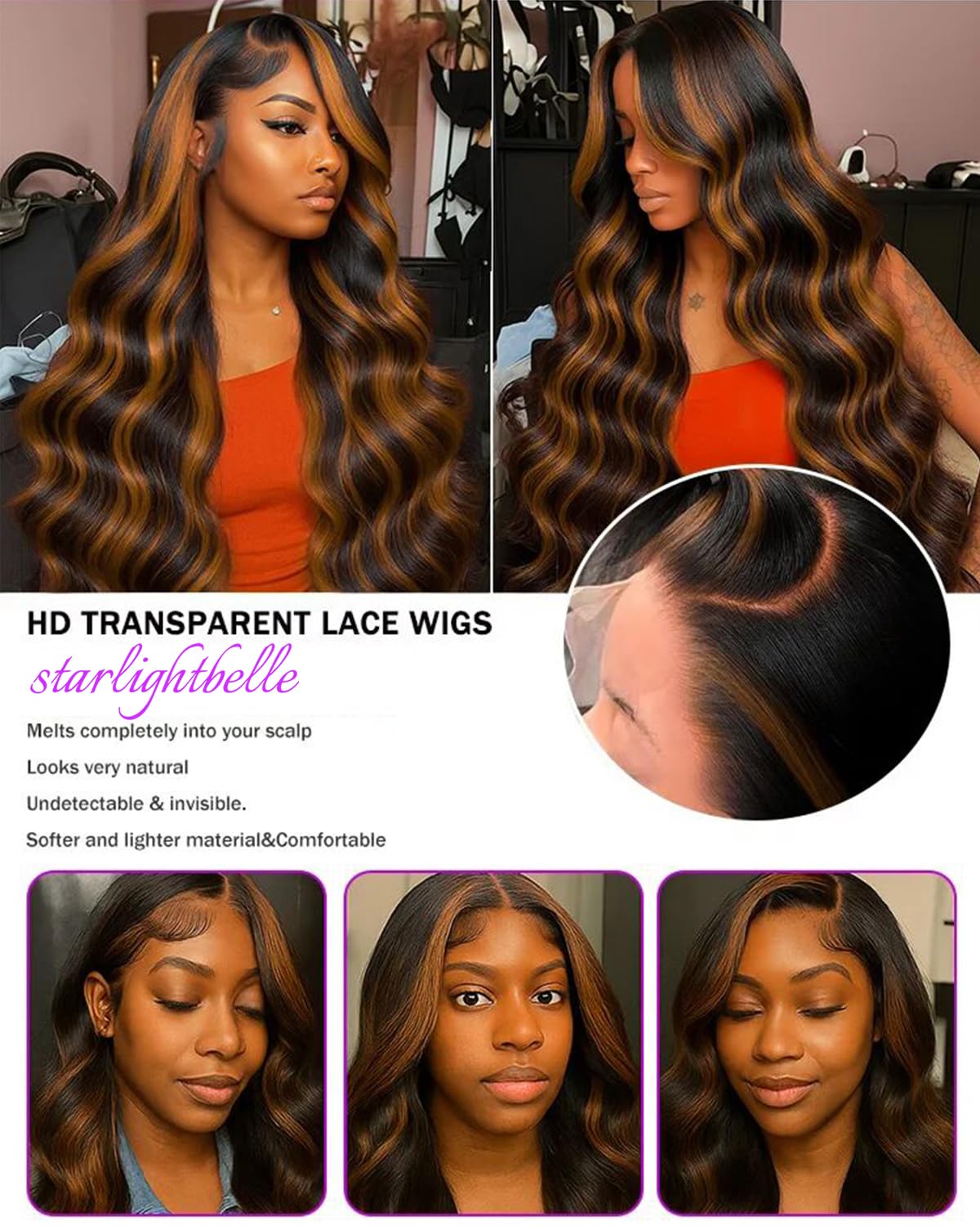 StarlightBelle 1B/30 highlight ombre color for a natural, versatile look