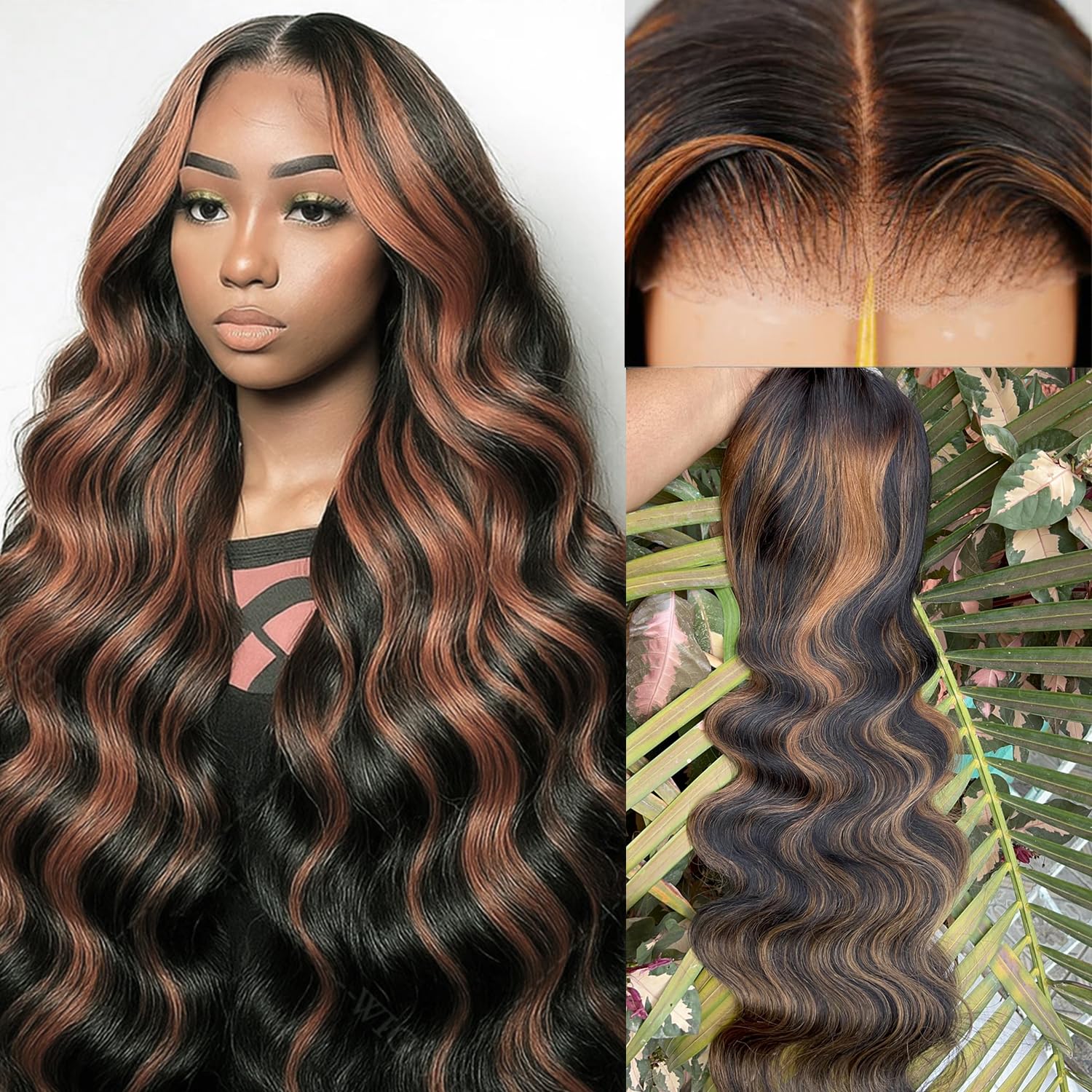 StarlightBelle blended hair 28inch highlight-ombre wig offers dramatic length and color blend