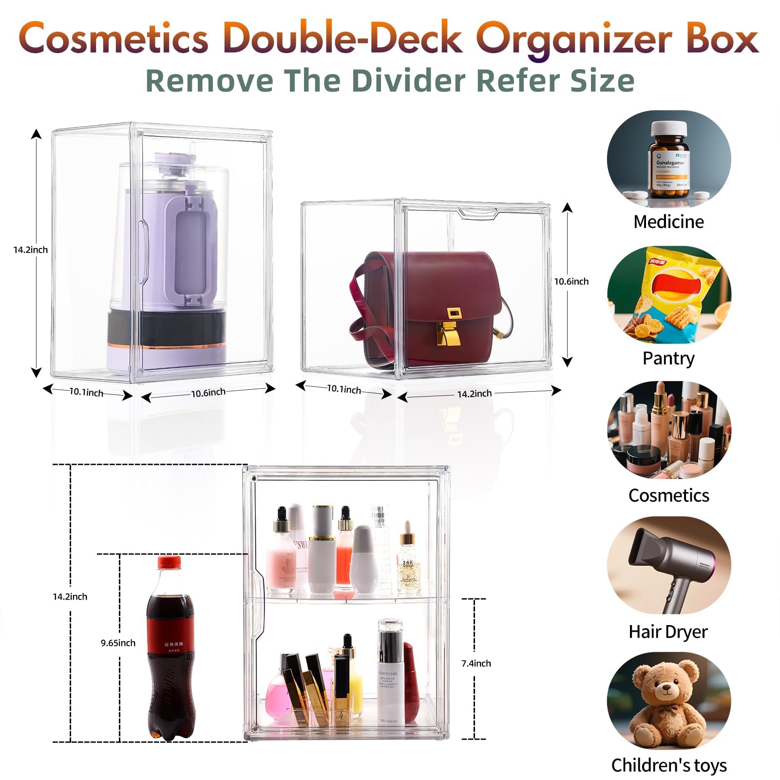 Starogegc clear acrylic display case highlights items while protecting them from dust