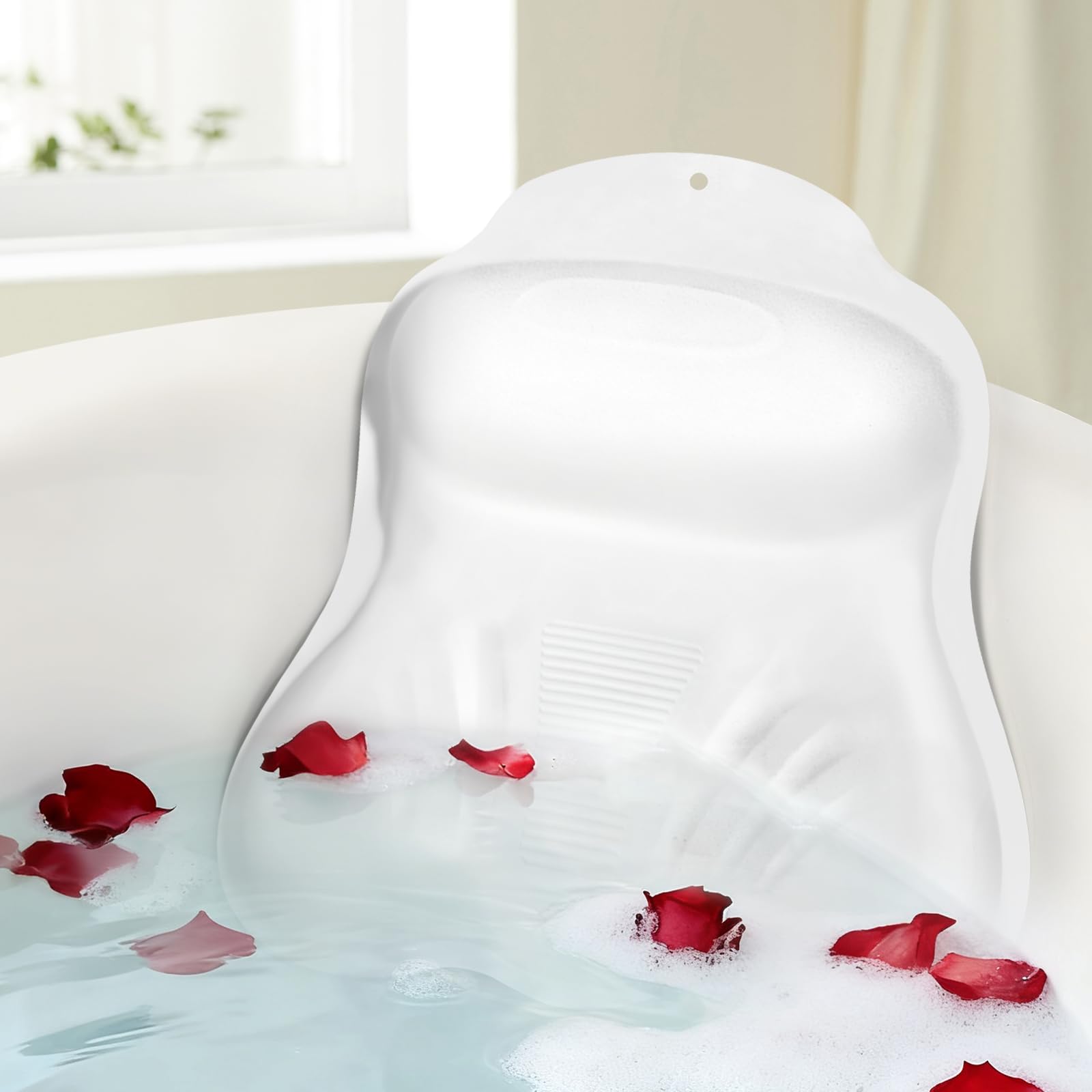 Starotatess inflatable bath pillow with adjustable firmness for personalized neck support