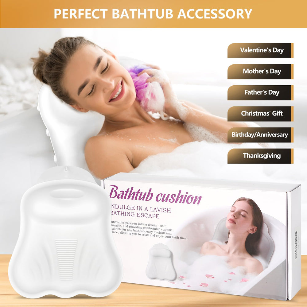 Starotatess neck-relief pillow supports head and back for relaxed soaks