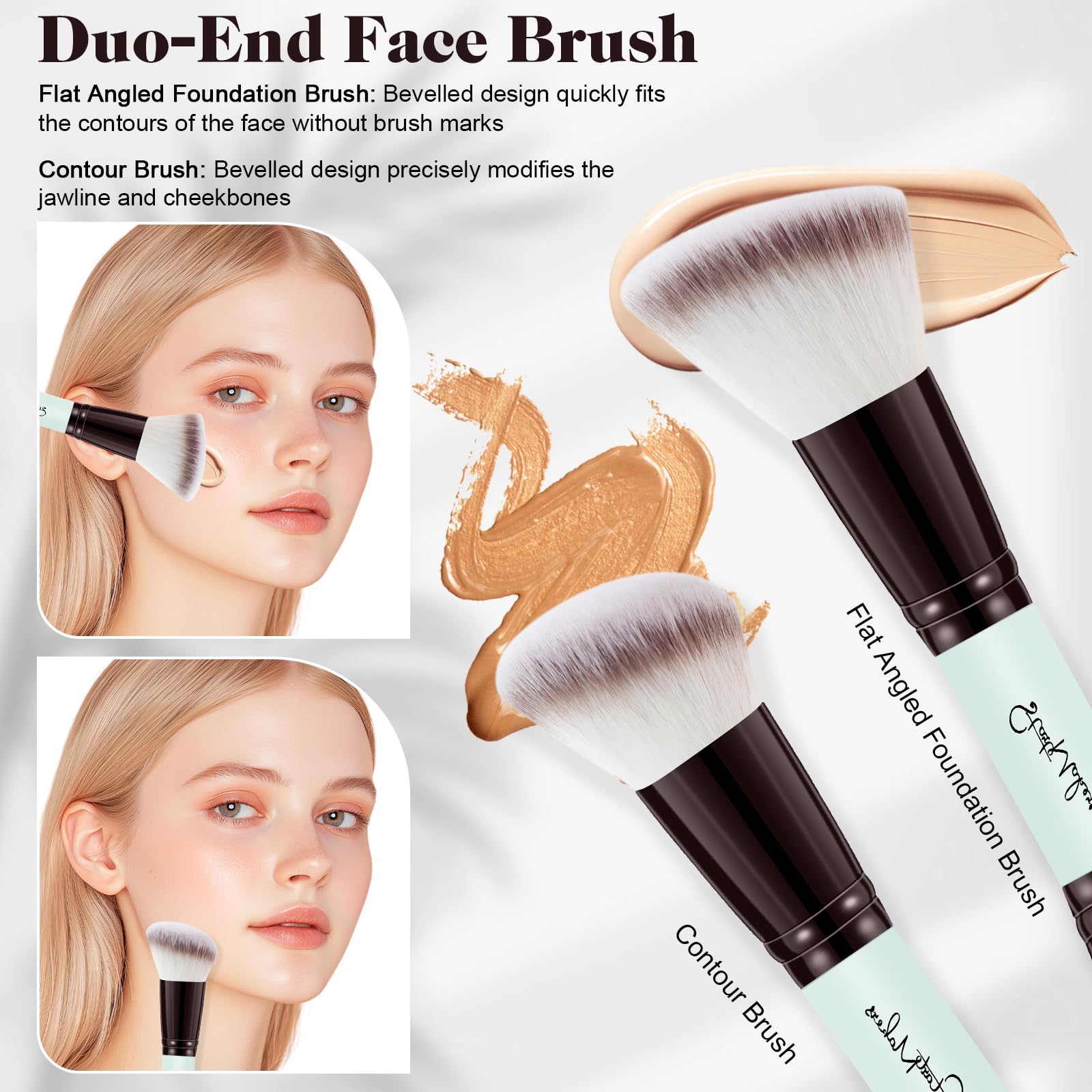 START MAKERS dual-ended blush brush helps create a natural flush and seamless blending