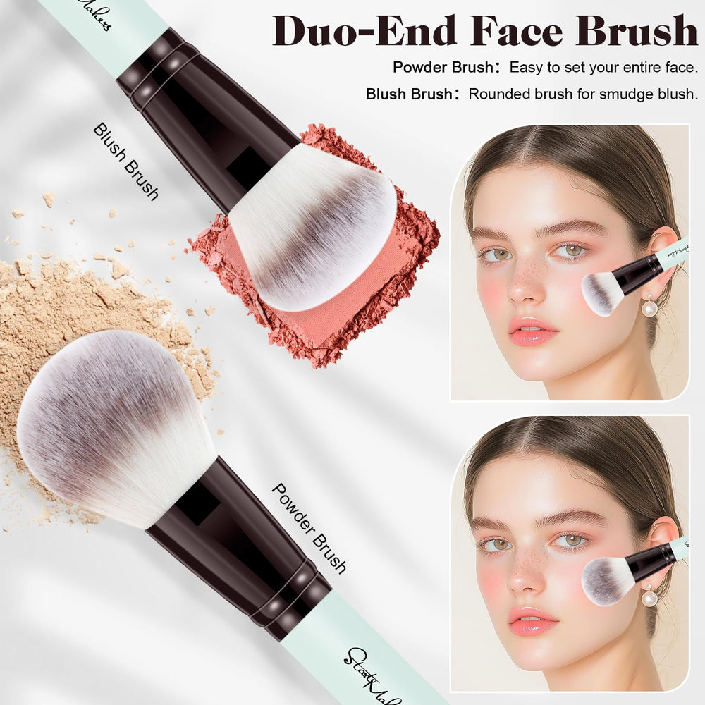 START MAKERS dual-ended concealer brush targets imperfections for precise concealing