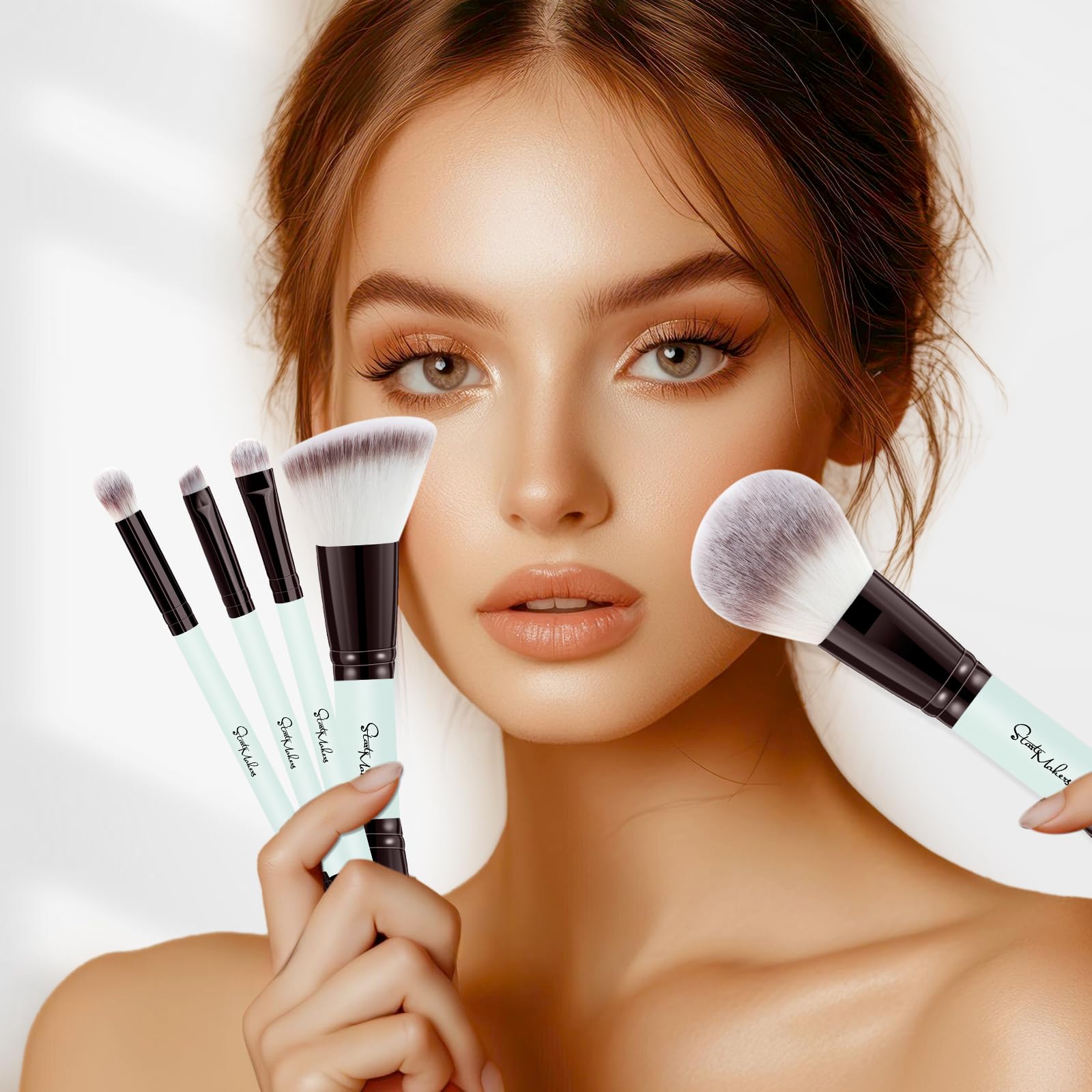 START MAKERS dual-ended eyeshadow brush blends shades for rich pigmentation and even tones