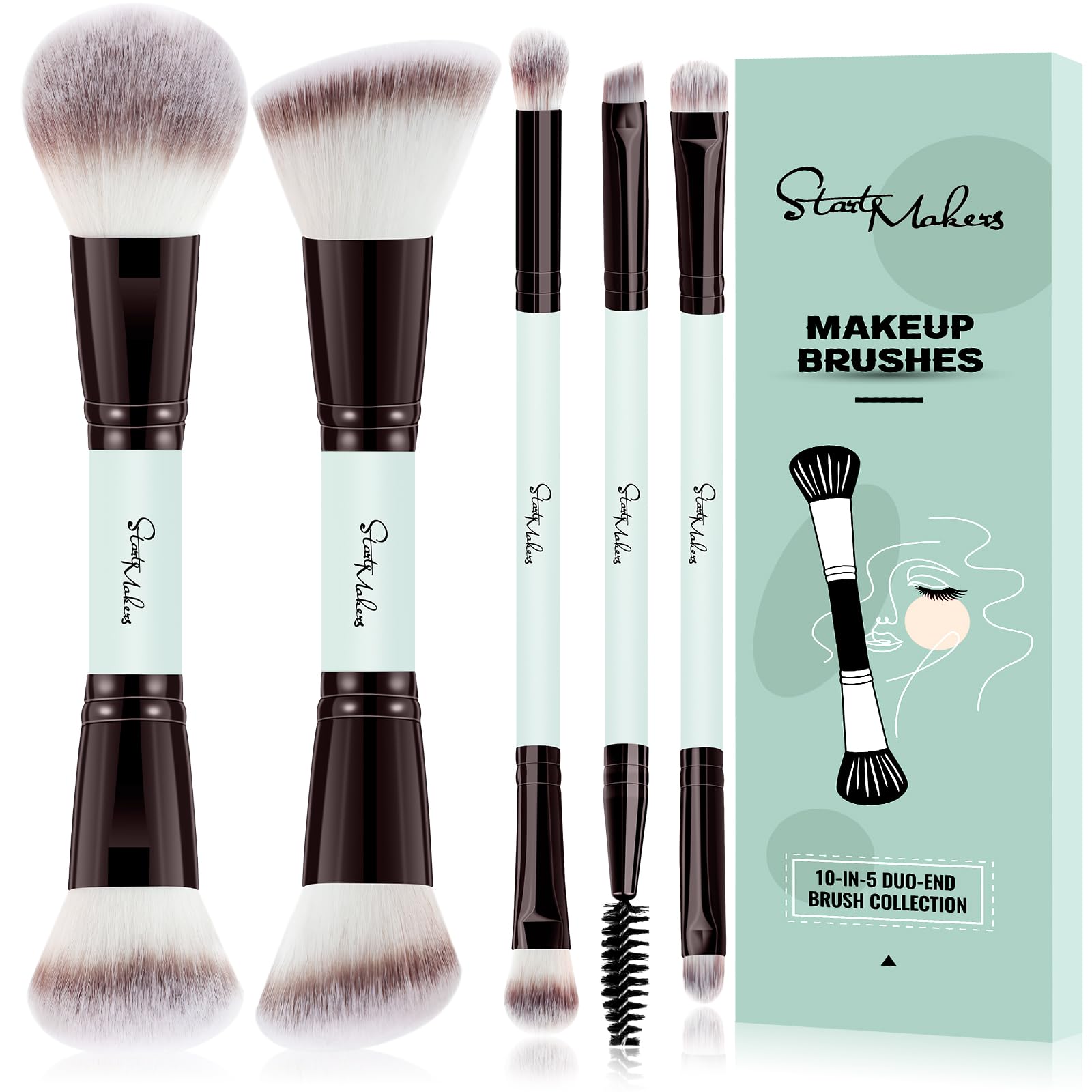 START MAKERS dual-ended foundation brush delivers smooth liquid coverage
