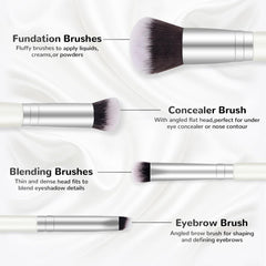 Start Makers foundation brush application shot highlights even coverage for liquid and cream products.