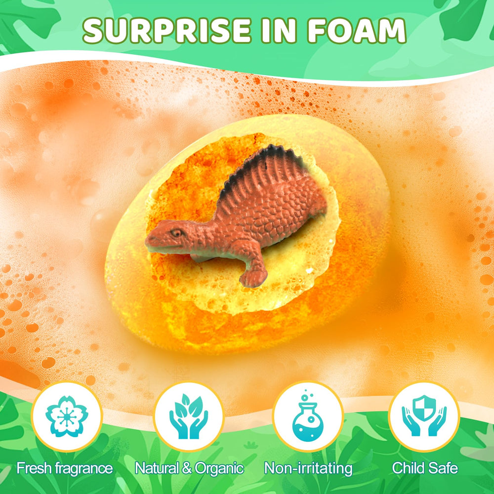 STARYAR bath bombs fizz into vivid colors, turning tub time into a Dino world.