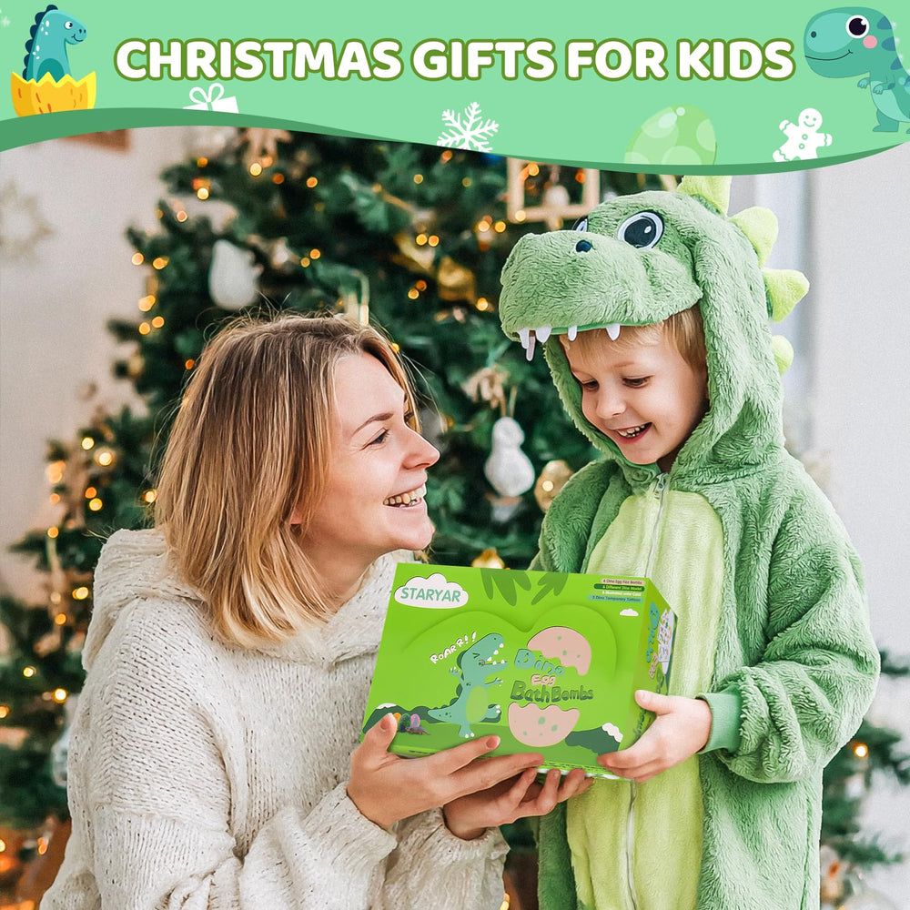 STARYAR Christmas gift packaging showcases premium bath bomb set for kids.