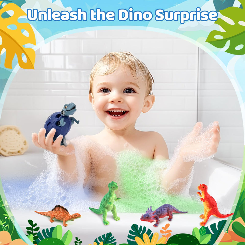STARYAR dino-bathbomb-colorful-water captures bright hues as kids discover toys.