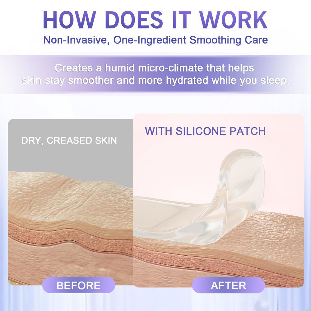 Stasover silicone-pads-application demonstrates easy placement for targeted décolleté care and hydration.