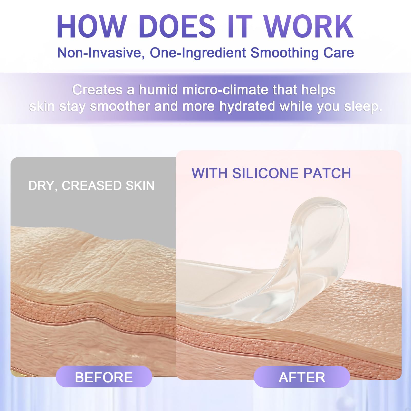 Stasover patches applied to neck to smooth neck lines overnight