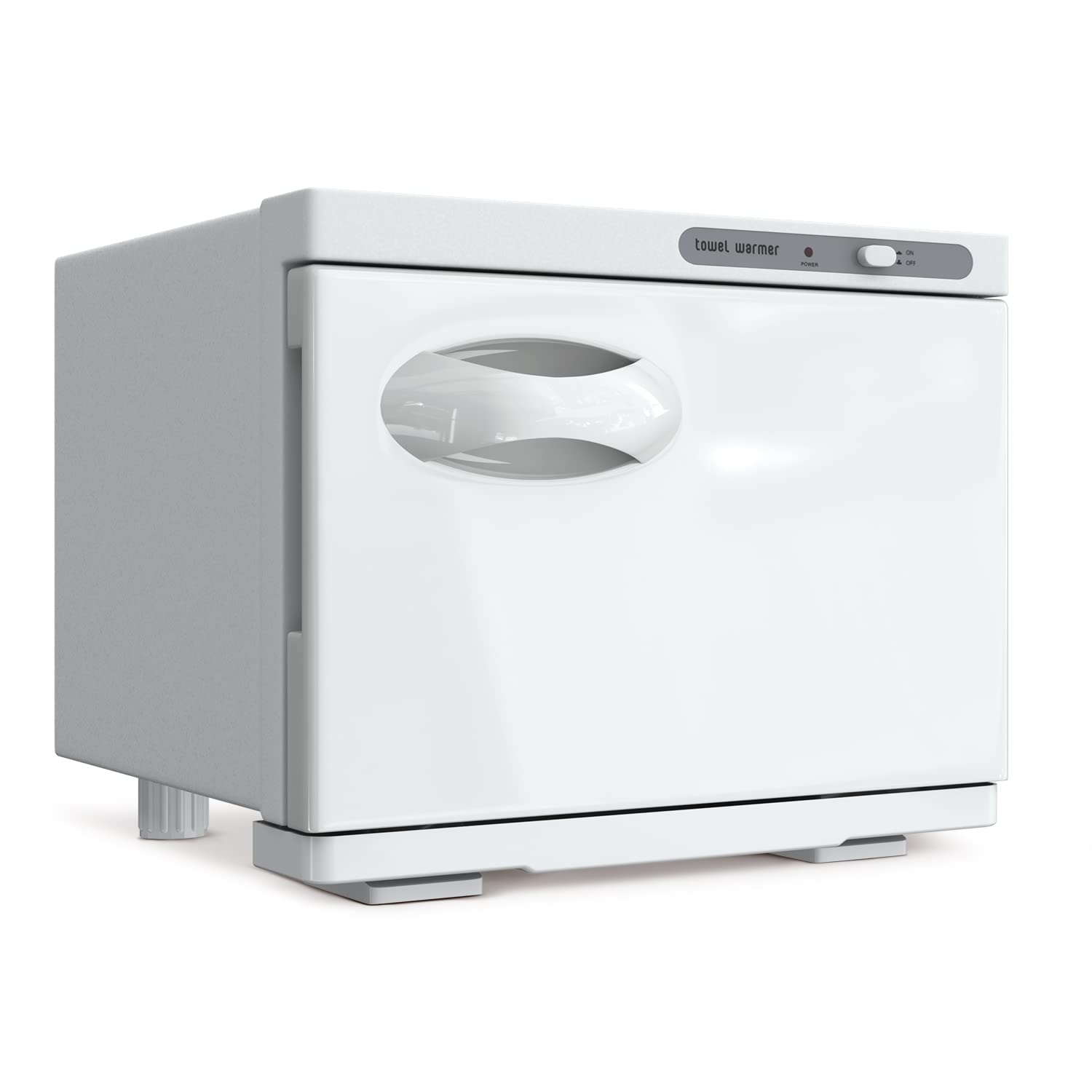 StateRiver towel warmer cabinet front view shows sleek white housing for spa-ready towels