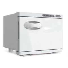 StateRiver towel warmer cabinet front view shows sleek white housing for spa-ready towels