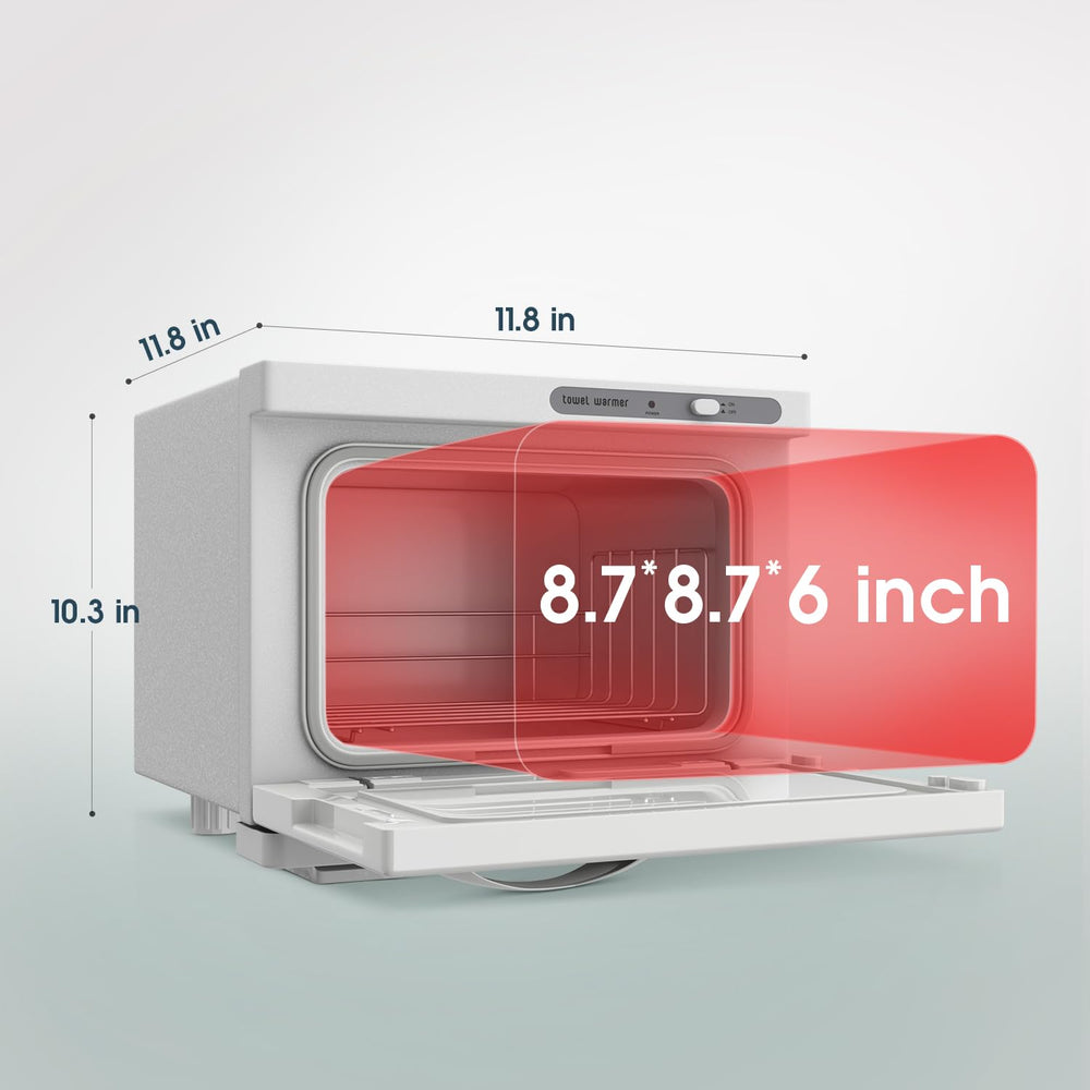 StateRiver towel warmer in-use shot conveys warm towels ready for facial or massage