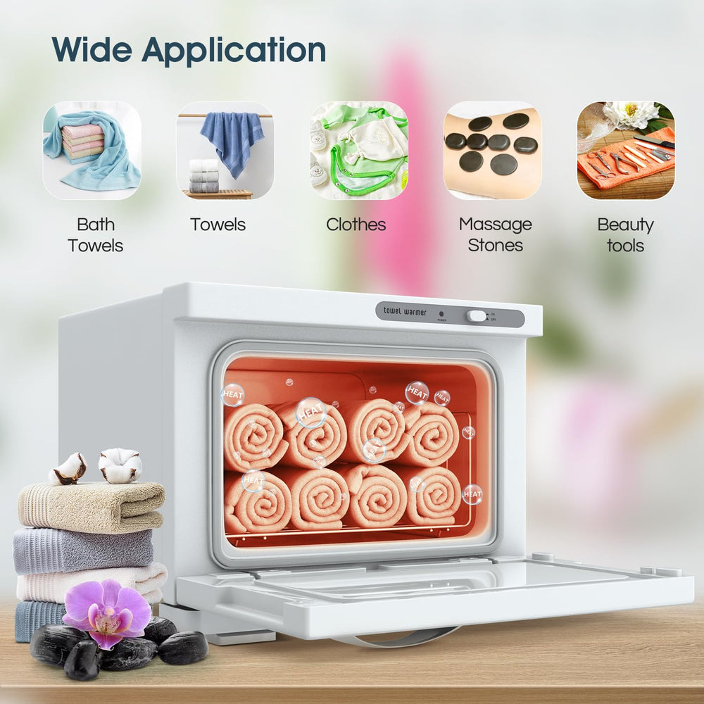 StateRiver towel warmer water tray photo emphasizes easy cleanup and spill containment
