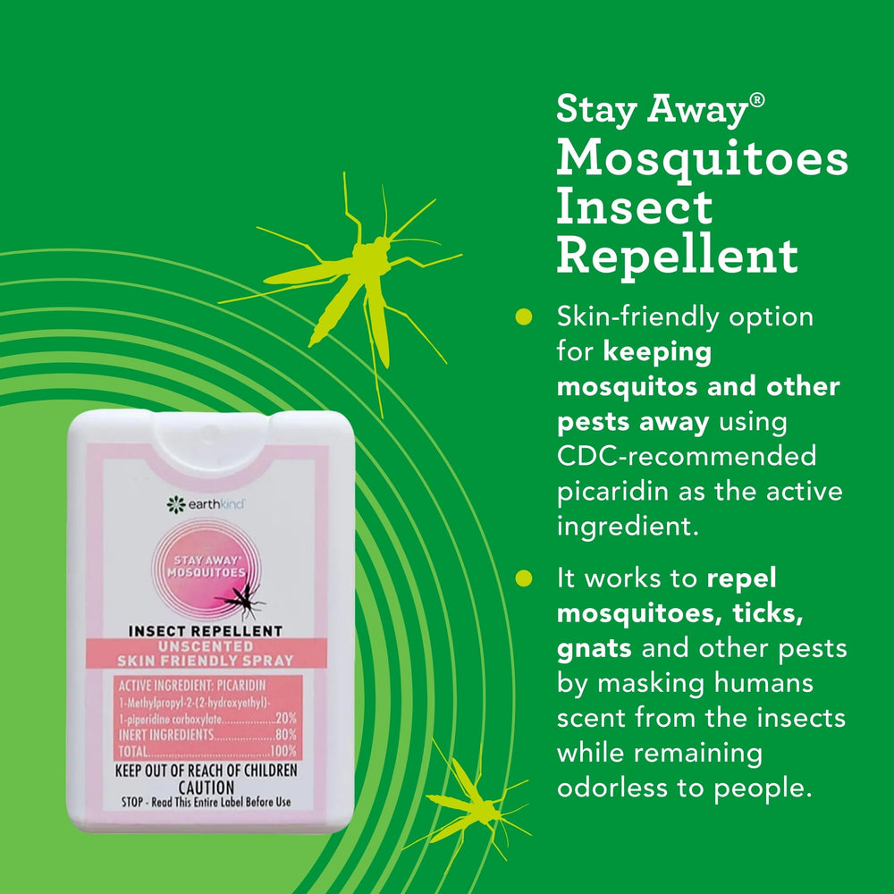 Stay Away unscented mosquito repellent being applied, odor-free for human comfort.