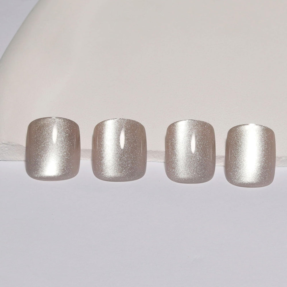 Stbisen cat-eye nails short glow highlighting color-shift effect and quick wear