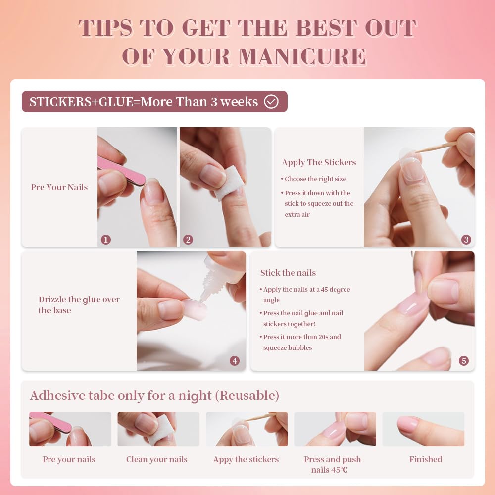 Stbisen nude press-on nails occasions for weddings, parties, and daily wear
