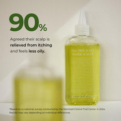 STEAMBASE Tea Tree Scalp Treatment application scene showing scalp massage for deep cleansing